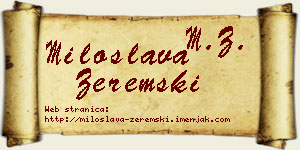 Miloslava Zeremski vizit kartica